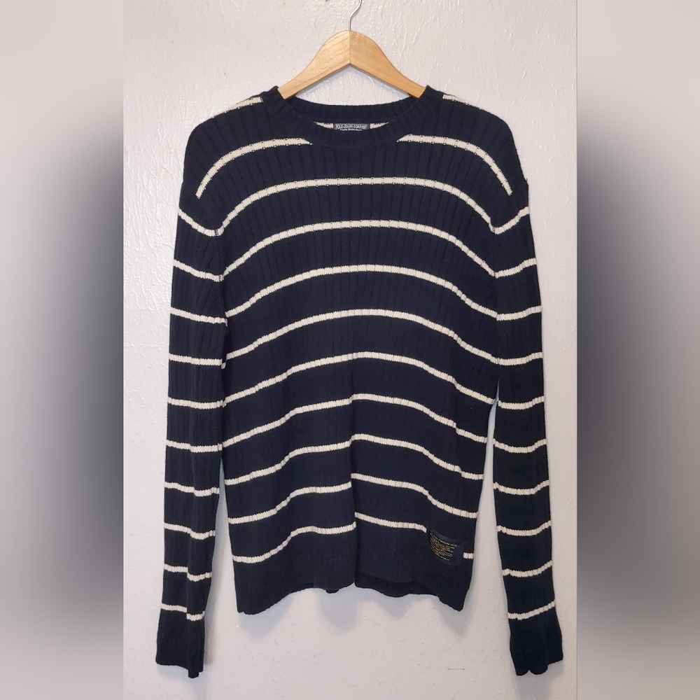Polo‎ Jean Company Ralph Lauren Mens Pullover Navy/White Sweater Cotton Men's XL